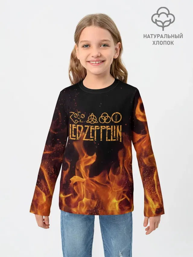 Детский лонгслив с принтом «Led Zeppelin»