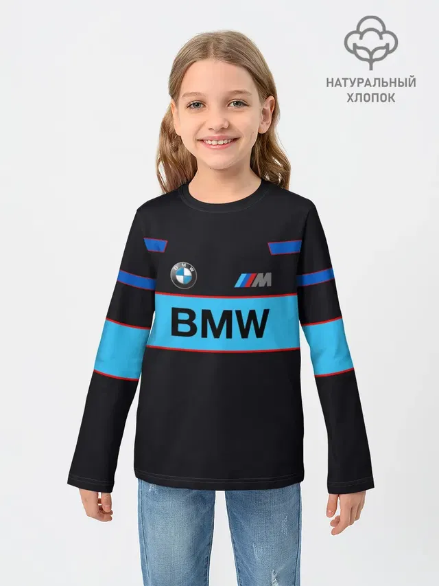 Детский лонгслив с принтом «BMW»