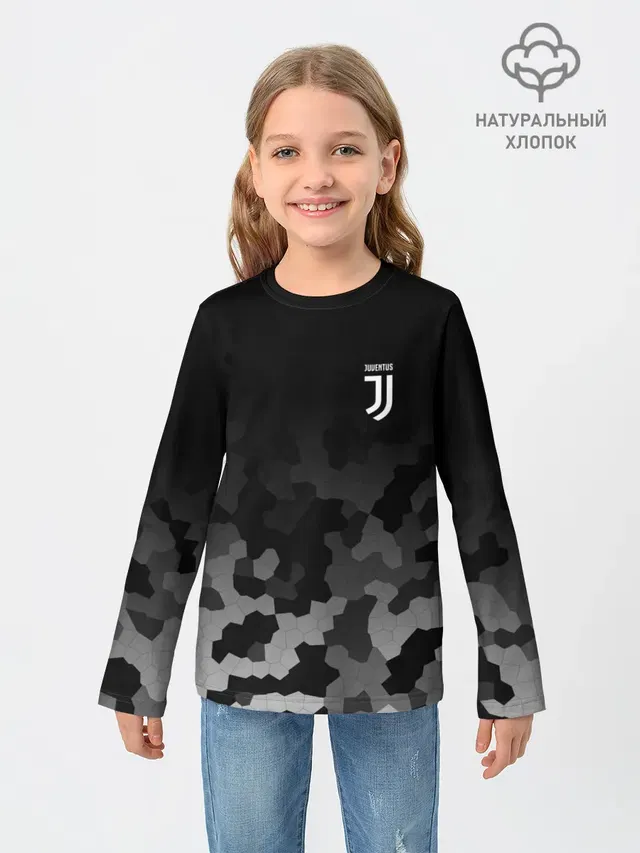 Детский лонгслив с принтом «Ювентус — JUVENTUS SPORT»
