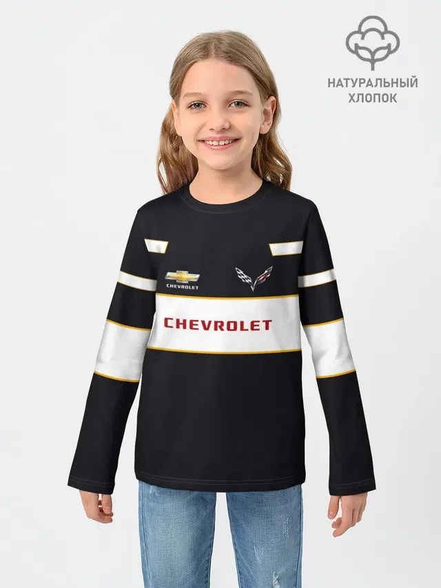 Детский лонгслив с принтом «Chevrolet»