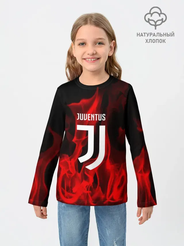 Детский лонгслив с принтом «Ювентус — JUVENTUS SPORT»