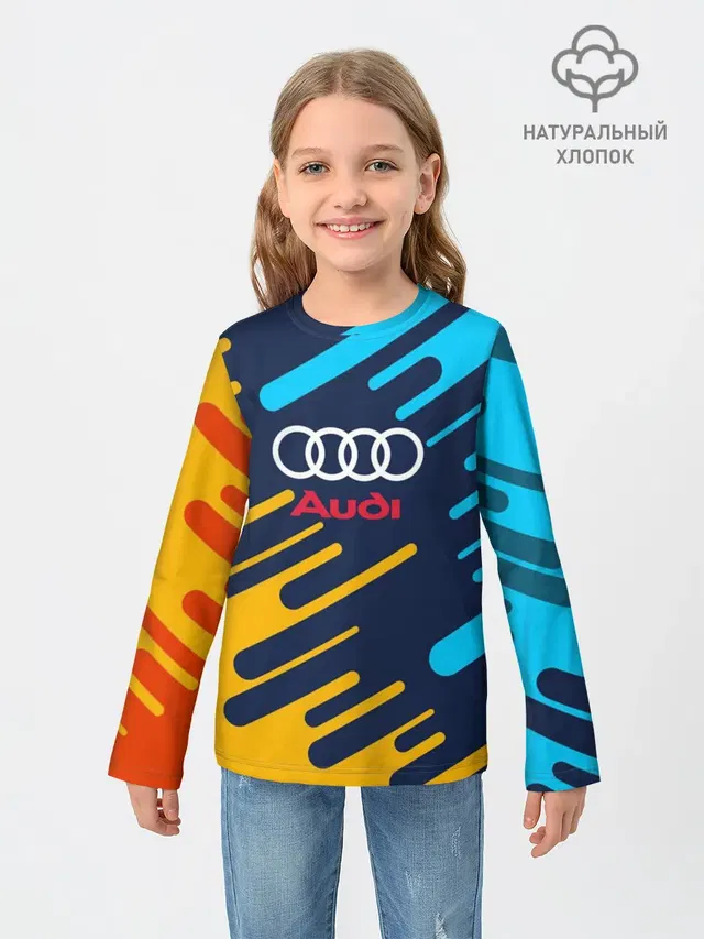 Детский лонгслив с принтом «Audi»