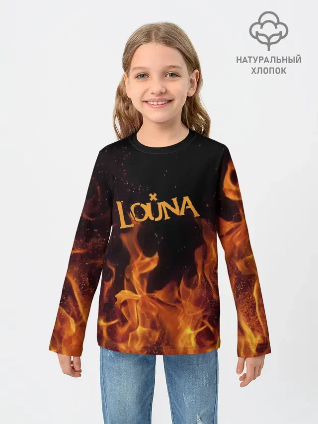 Детский лонгслив с принтом «Louna»