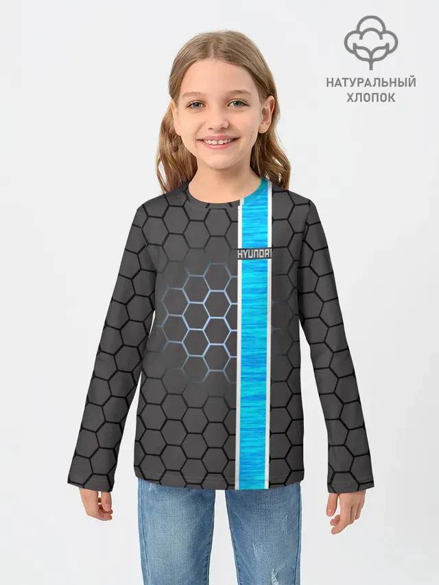 Детский лонгслив с принтом «honeycomb pattern»