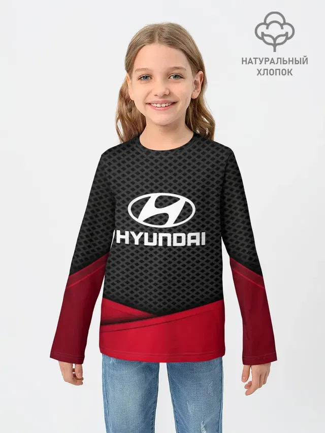 Детский лонгслив с принтом «Hyundai»