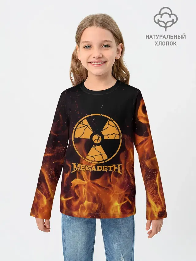 Детский лонгслив с принтом «Megadeth»