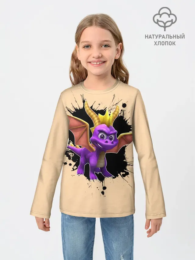 Детский лонгслив с принтом «Игры — Spyro»