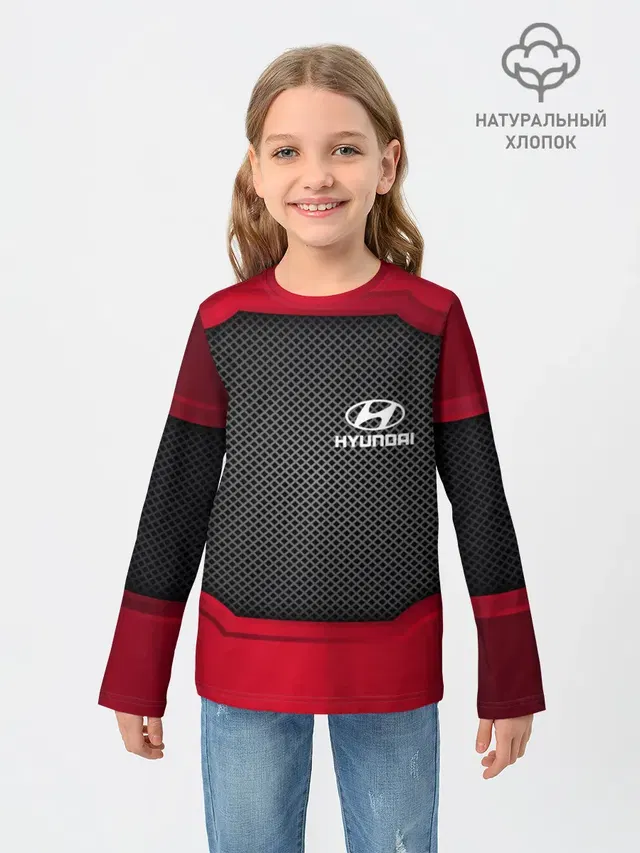 Детский лонгслив с принтом «Hyundai Motor Company — HYUNDAI SPORT»