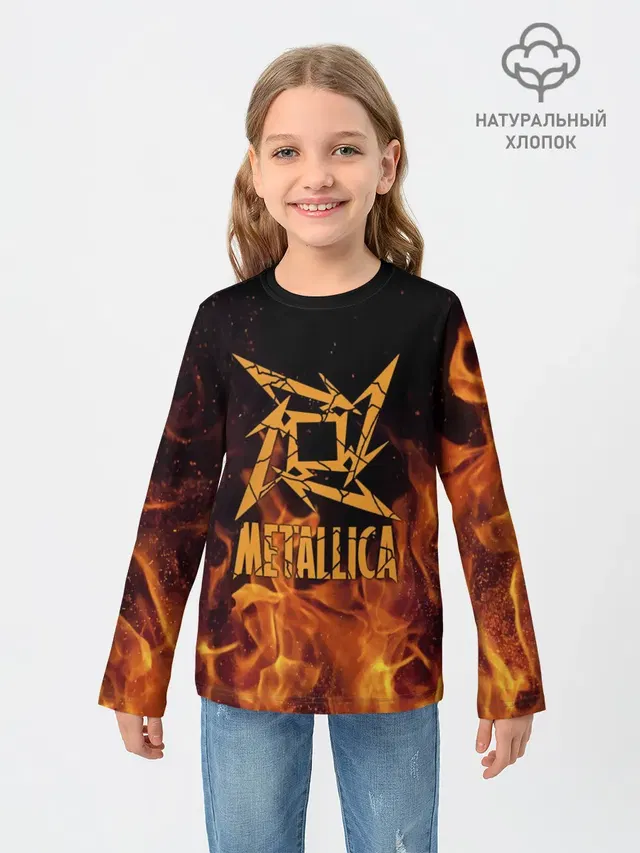 Детский лонгслив с принтом «Metallica»
