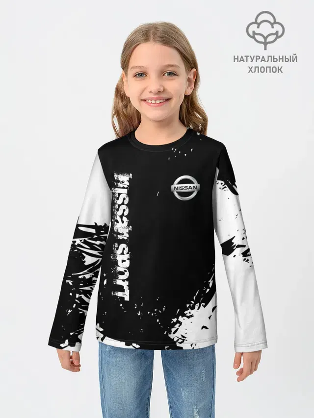 Детский лонгслив с принтом «Nissan — NISSAN SPORT»