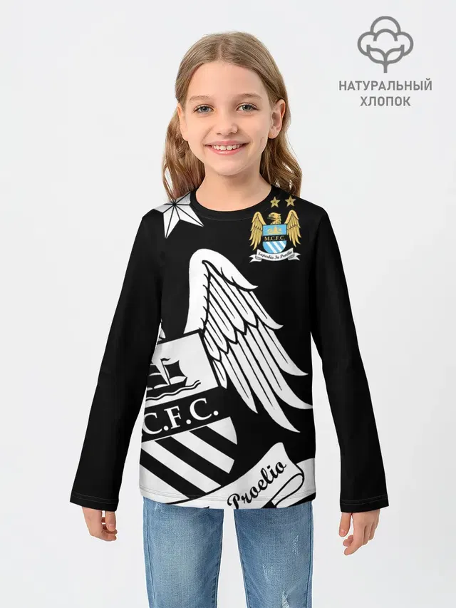 Детский лонгслив с принтом «Manchester City Exclusive»