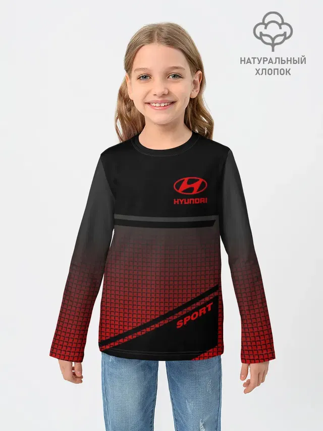 Детский лонгслив с принтом «Sport — HYUNDAI SPORT»