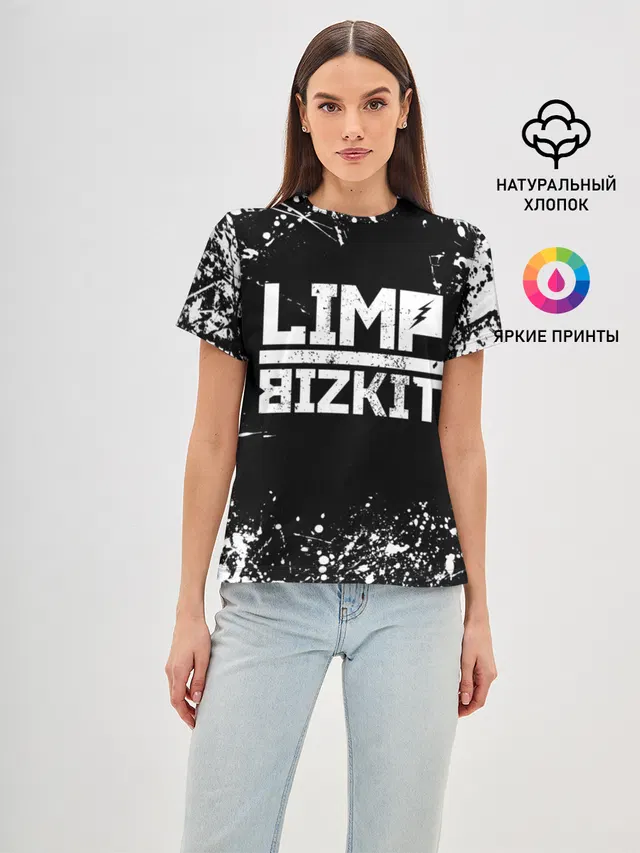 Женская базовая футболка с принтом «Limp Bizkit»