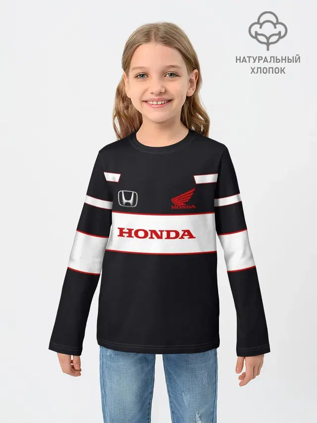 Детский лонгслив с принтом «Honda»