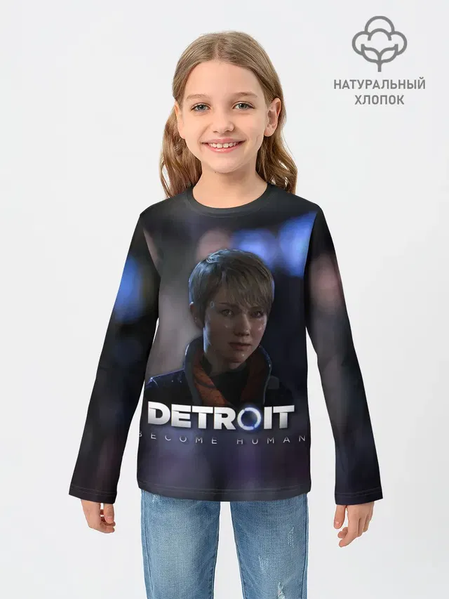 Детский лонгслив с принтом «Detroit: Become Human - Kara»