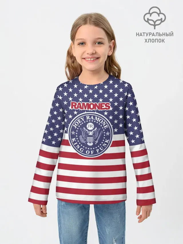 Детский лонгслив с принтом «Ramones»