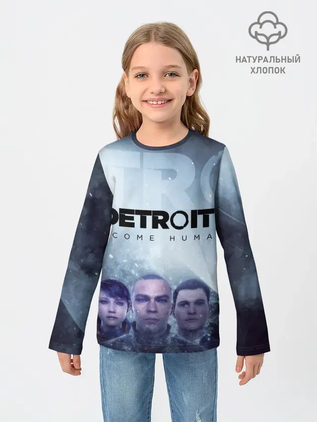 Детский лонгслив с принтом «Connor»