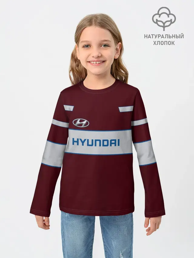 Детский лонгслив с принтом «Hyundai»