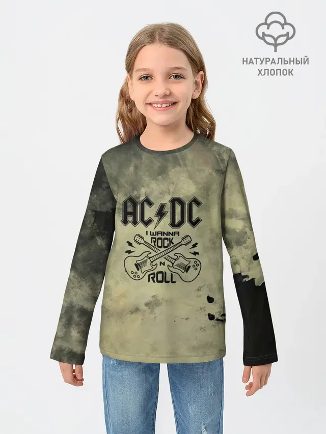 Детский лонгслив с принтом «AC/DC»