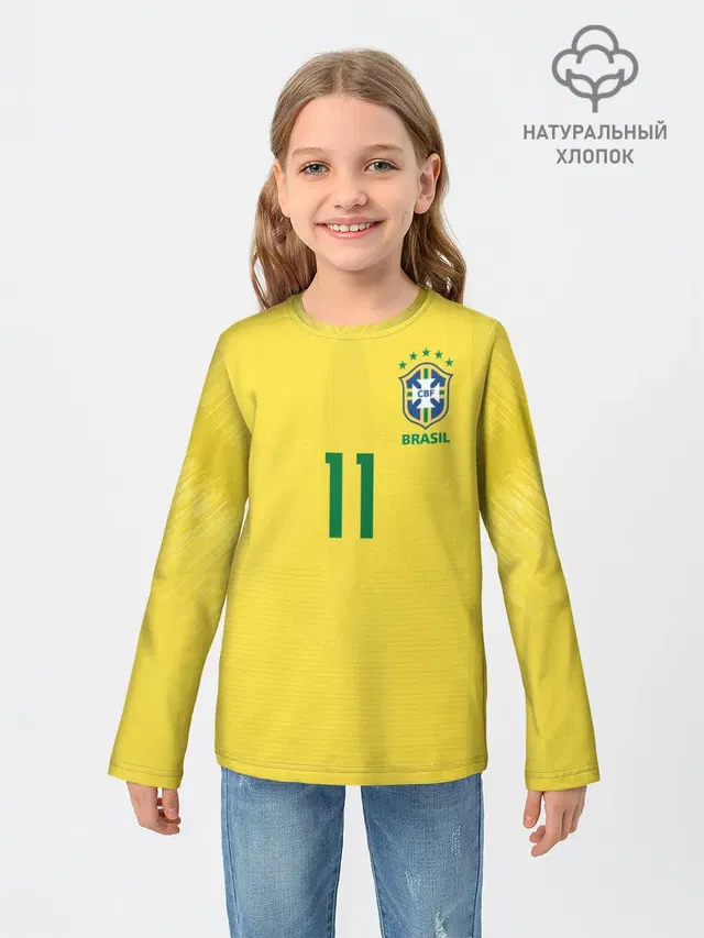 Детский лонгслив с принтом «Coutinho home WC 2018»