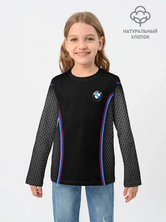 Детский лонгслив с принтом «BMW — BMW Sport»