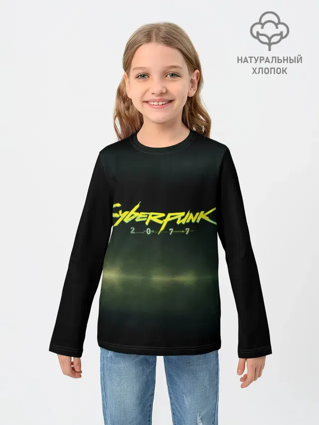 Детский лонгслив с принтом «Cyberpunk 2077»