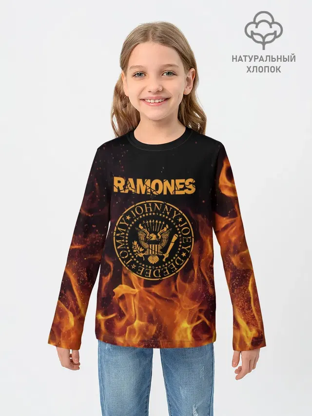 Детский лонгслив с принтом «Ramones»
