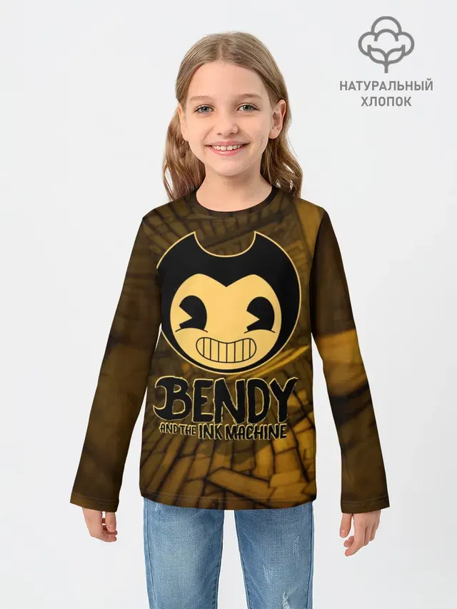 Детский лонгслив с принтом «Bendy the Dancing Demon»