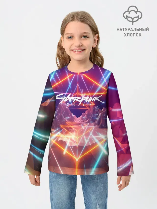 Детский лонгслив с принтом «Cyberpunk 2077»