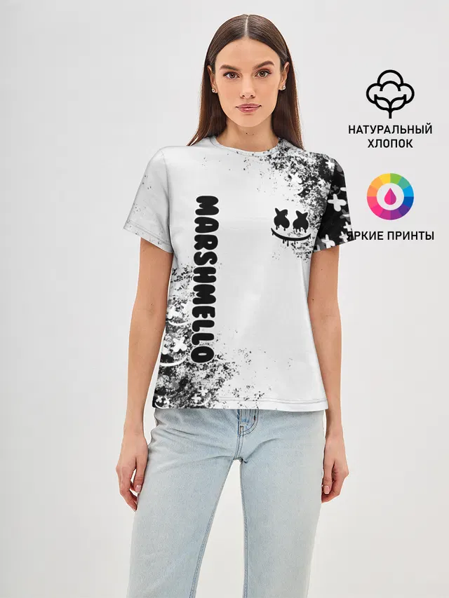 Женская базовая футболка с принтом «Grunge»