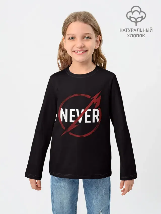 Детский лонгслив с принтом «Metallica — Metallica Never»