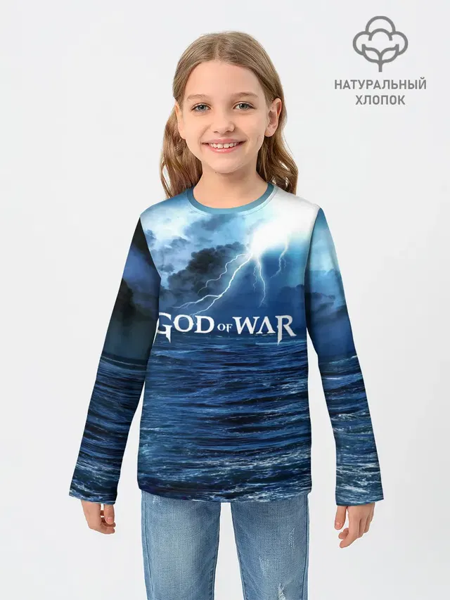Детский лонгслив с принтом «God of War»