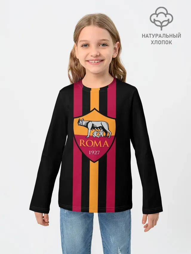 Детский лонгслив с принтом «Roma — FC Roma Lines»