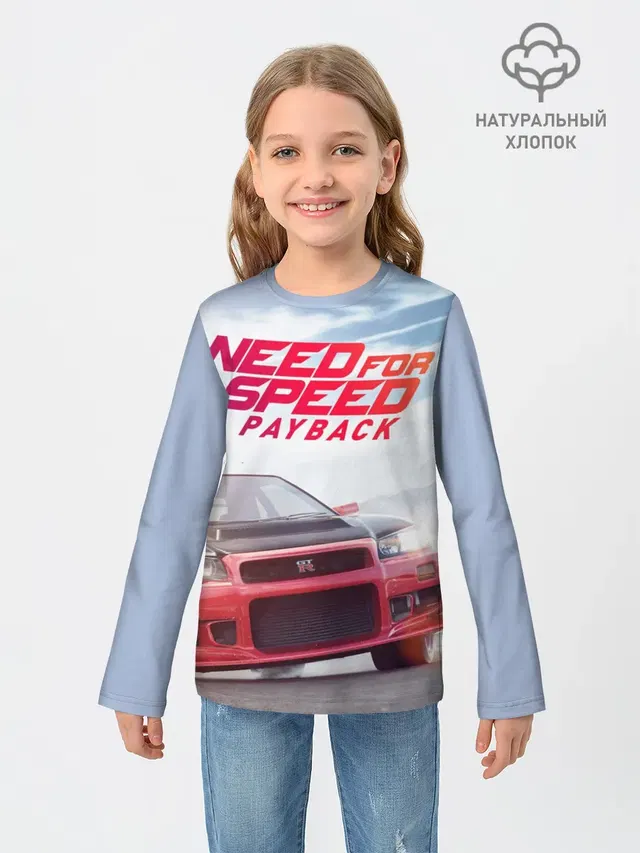 Детский лонгслив с принтом «NFS — Need for Speed: Payback»