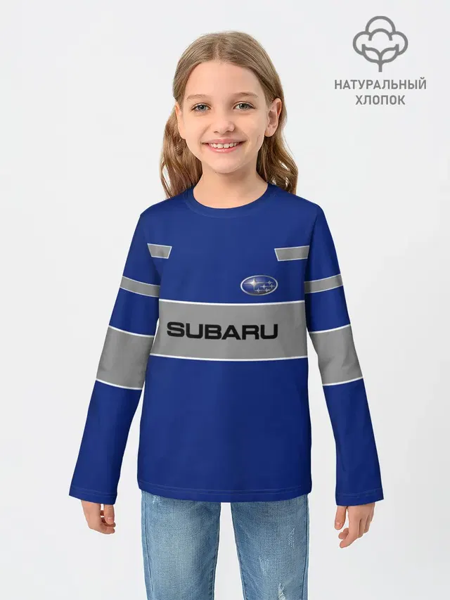 Детский лонгслив с принтом «Subaru»