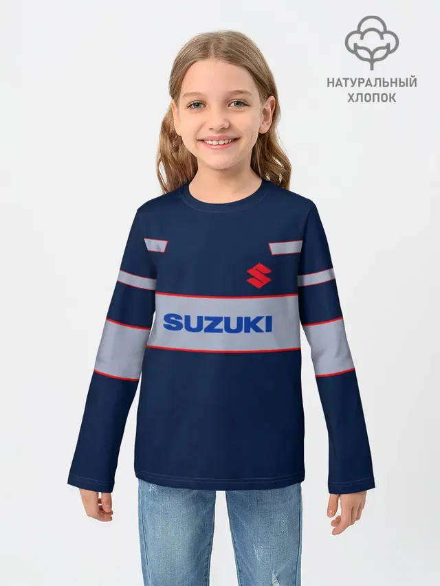 Детский лонгслив с принтом «Suzuki»