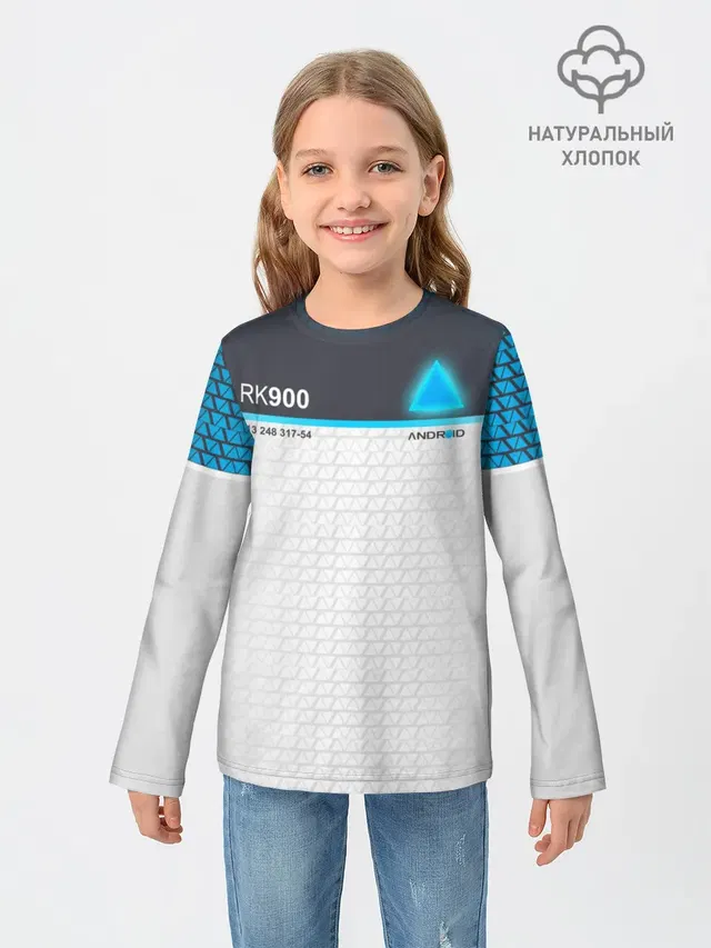 Детский лонгслив с принтом «RK 900 Connor»