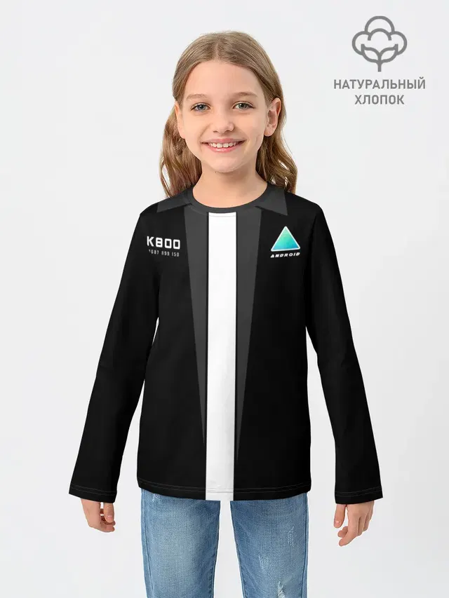 Детский лонгслив с принтом «Suit jacket — RK800 без галстука»