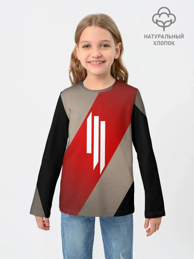 Детский лонгслив с принтом «Skrillex»