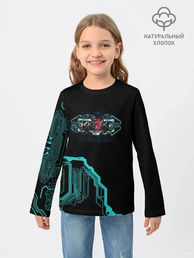 Детский лонгслив с принтом «Skrillex»
