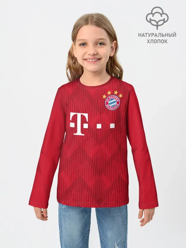 Детский лонгслив с принтом «Bayern home 18-19»