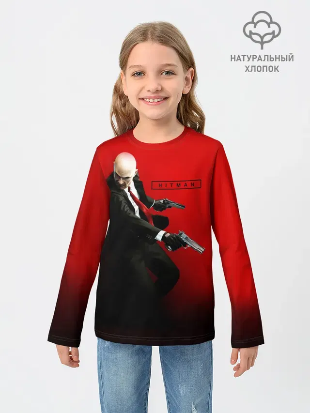 Детский лонгслив с принтом «Hitman — Hitman_3»
