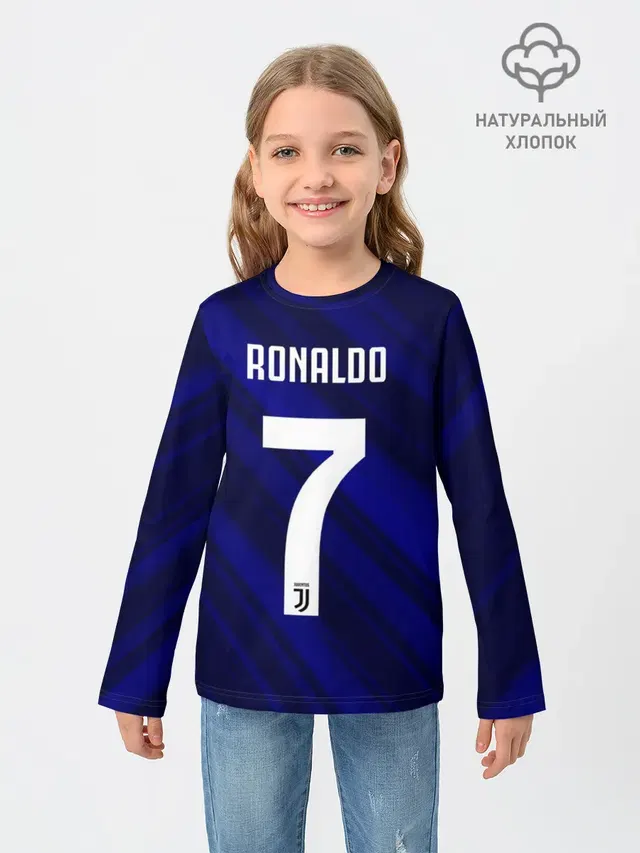 Детский лонгслив с принтом «Ювентус — RONALDO JUVE SPORT»