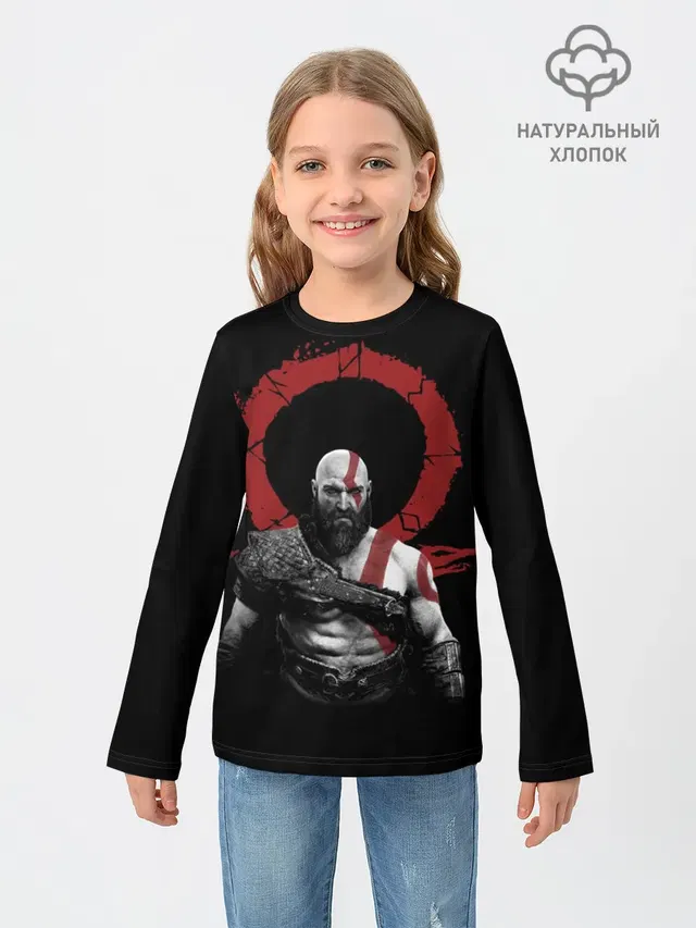 Детский лонгслив с принтом «God of war — God of War 4»