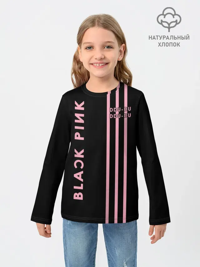Детский лонгслив с принтом «BlackPink»