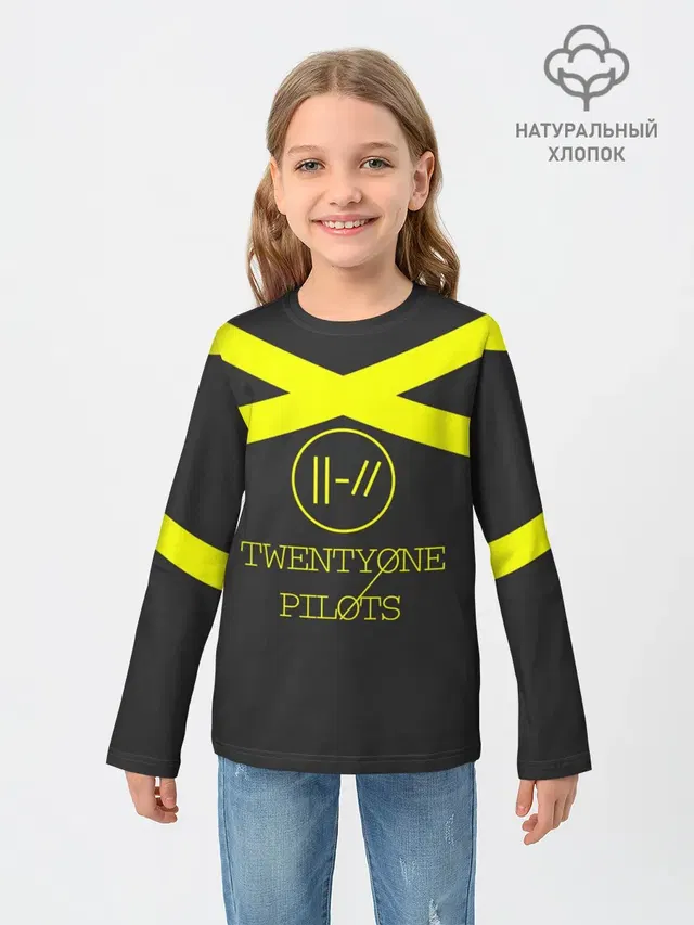 Детский лонгслив с принтом «Twenty One Pilots logo»