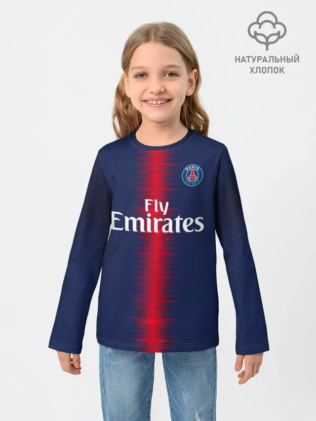 Детский лонгслив с принтом «ПСЖ — Mbappe home 18-19»