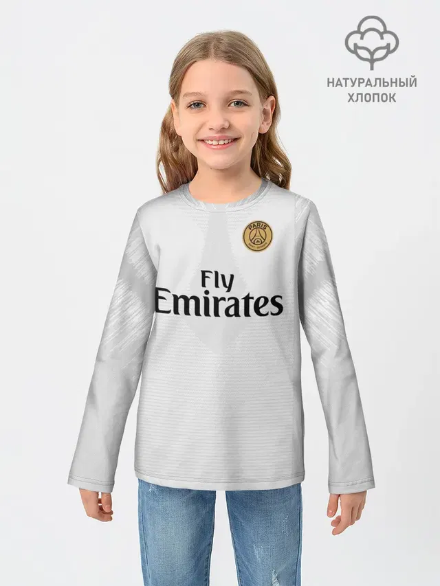 Детский лонгслив с принтом «ПСЖ — Mbappe away 18-19»