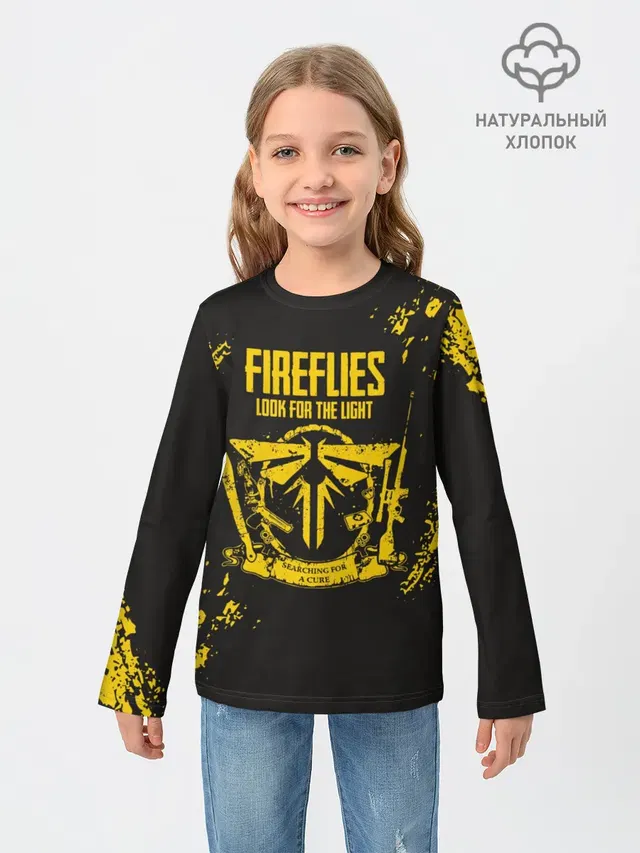 Детский лонгслив с принтом «Fireflies»