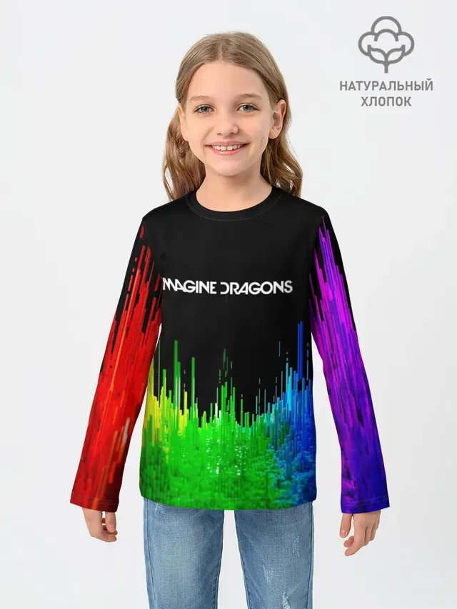Детский лонгслив с принтом «Imagine Dragons»
